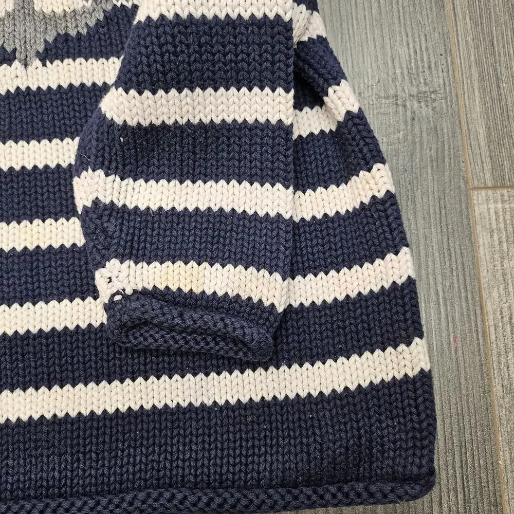 BABY GAP TODDLER ANCHOR SWEATER – SIZE 2Y – NAVY/CREAM STRIPES – 100% COTTON